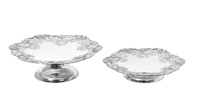 Lot 2105 - A Graduated Pair of George VI Silver Dessert-Stands