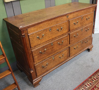 Lot 1249 - A George III Oak Mule Chest, 147cm by 55cm by...