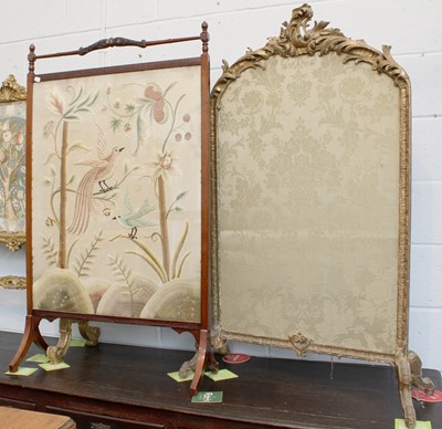 Lot 1522 - An 18th Century Gilt Framed Silk Firescreen,...