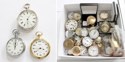 Lot 274 - Four silver Pocket Watches, silver lady's fob...