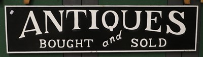 Lot 1158 - Reproduction Painted Wooden "Antiques" Sign,...