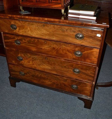 Lot 588 - A Georgian mahogany four height chest of drawers