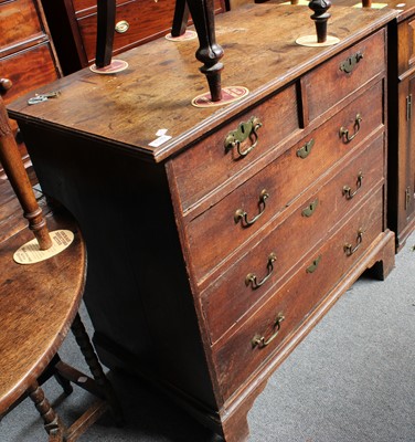 Lot 1330 - A George III Oak Straight-Front Chest of...