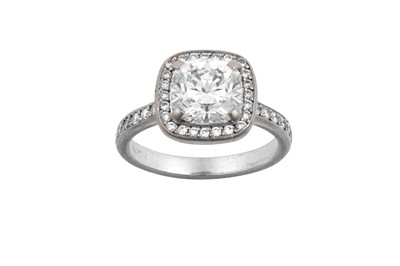 Lot 2329 - An 18 Carat White Gold Diamond Cluster Ring,...