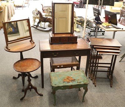 Lot 1378 - A George III Mahogany Side Table, fitted with...