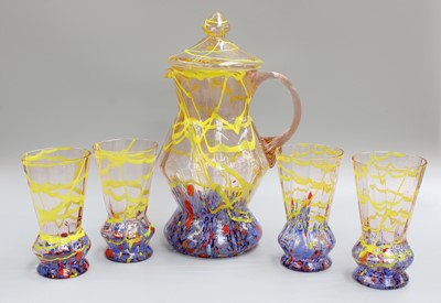 Lot 315 - A 20th Century Hand Blown Glass Lemonade Set,...