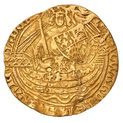 Lot 24 - Edward III, Half Noble, Transitional treaty...