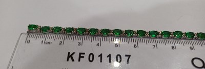 Lot 2227 - An Emerald and Diamond Bracelet the twenty-six...
