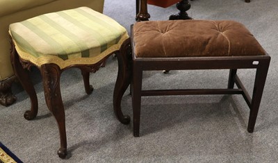 Lot 1433 - A George III Mahogany Stool, with rectangular...