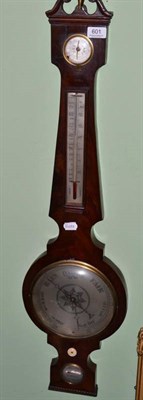 Lot 601 - A mahogany wheel barometer