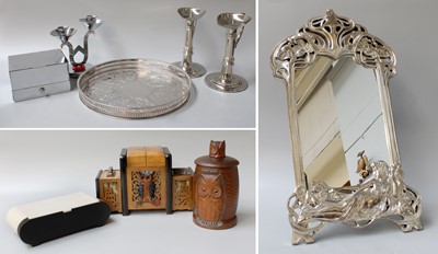 Lot 77 - WMF style mirror, cigarette/cigar holders