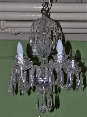 Lot 605 - Waterford glass five branch chandelier with glass drops