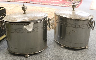 Lot 1370 - A Pair of Twin-Handled Steel Coal Boxes and...