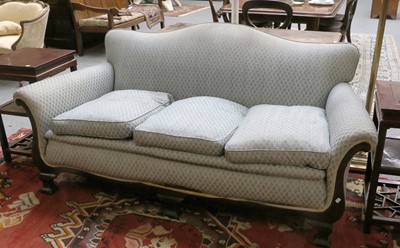 Lot 1329 - A 1920's Mahogany Framed Three Seater Sofa,...