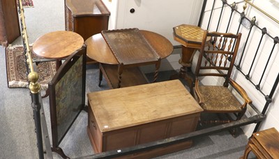 Lot 1403 - A Group of Furniture Comprising: a 1920s oak...