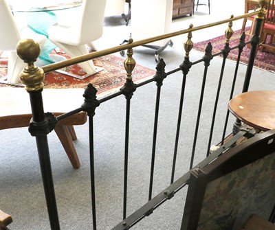 Lot 1402 - A Brass Double Bedstead, 141cm by 200cm by 137cm