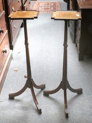 Lot 1351 - A Pair of Reproduction Mahogany Torcheres,...