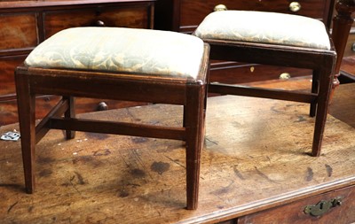 Lot 1321 - A Pair of Small Mahogany Foot Stools, with...