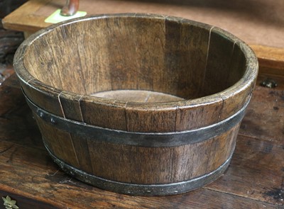 Lot 1316 - A 19th Century Oak Staved and Coopered Pail,...