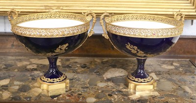 Lot 323 - A Pair of French Porcelain and Gilt Metal...