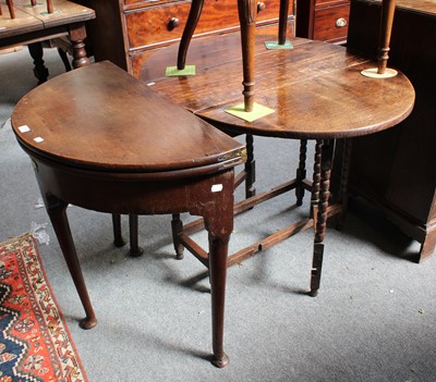 Lot 1329 - A Small Oak Drop Leaf Table, together with An...