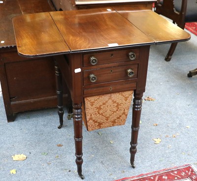 Lot 1279 - A 19th Century Mahogany Drop-Leaf Two Drawer...