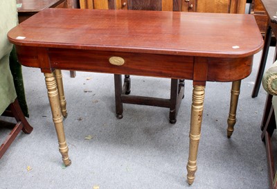 Lot 1415 - A Georgian D-End Side Table, with later gilt...