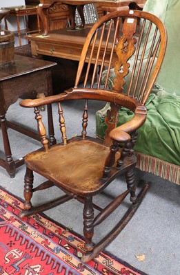 Lot 1314 - A 19th Century Elm Windsor Rocking Chair