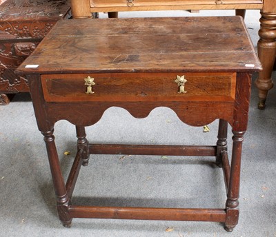 Lot 1315 - An 18th Century Oak Side Table, the turned...