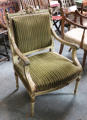 Lot 1309 - A 19th Century Louis XVI-Style Painted and...