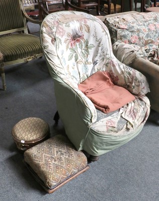 Lot 1306 - A Victorian Nursing Chair, together with Three...