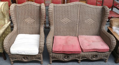 Lot 1305 - A Wicker Two-Piece Conservatory Suite