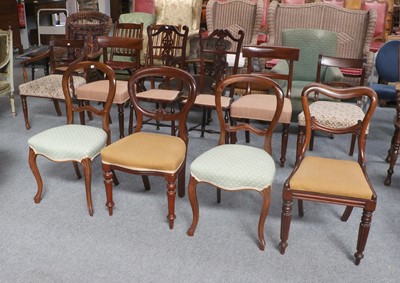 Lot 1301 - Ten 19th Century Chairs, all mahogany,...