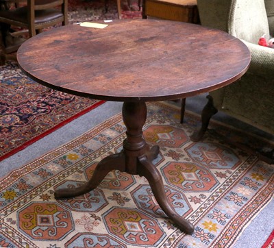 Lot 1412 - A George III Oak Snaptop Table, 90cm by 72cm