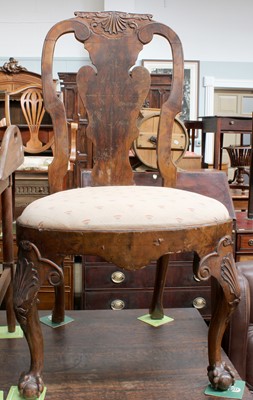 Lot 1282 - A Georgian Walnut side chair, manner of Giles...