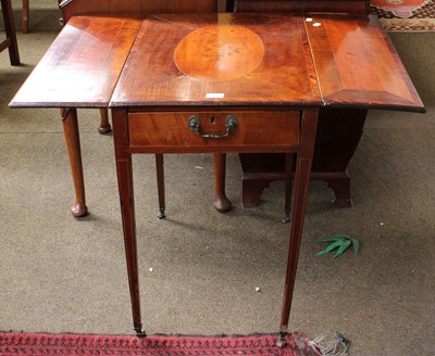 Lot 1262 - A Regency Pembroke Table, with marquetry top,...