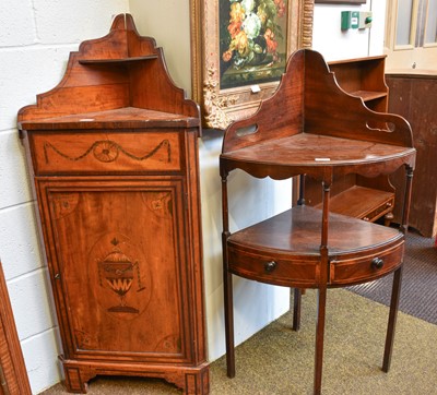 Lot 1306 - A George III Mahogany Corner Washstand,...