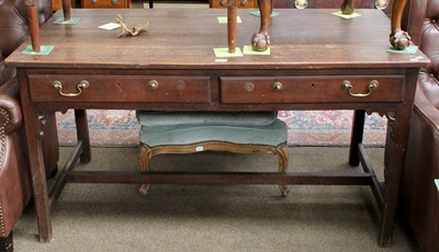 Lot 1277 - An Oak Two Drawer Farmhouse Table, early 19th...