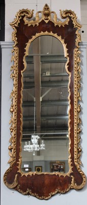 Lot 1314 - A Walnut and Parcel Gilt Dressing Mirror, the...