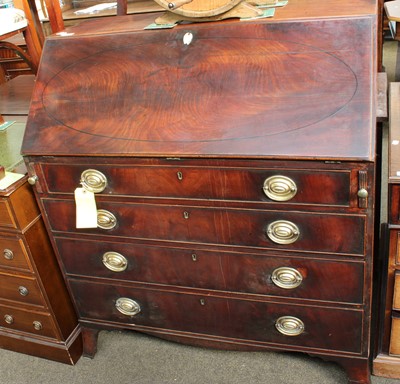 Lot 1287 - A George III Mahogany Bureau, 100cm by 55cm by...