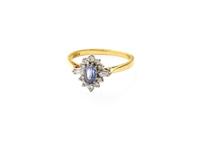 Lot 346 - An 18 Carat Gold Sapphire and Diamond Cluster...