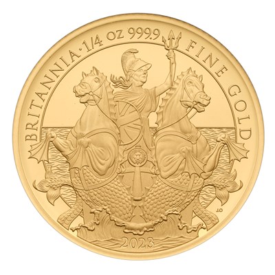 Lot 377 - UK, Gold Proof 1/4oz Britannia 2023, £25 face...