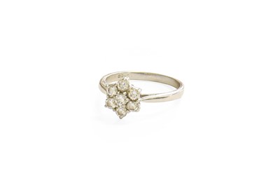 Lot 26 - A Platinum Diamond Cluster Ring, set...