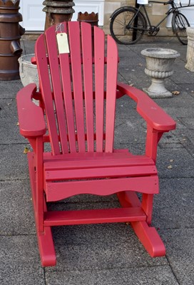 Lot 1272 - Adirondack Style Painted Garden Rocking Chair