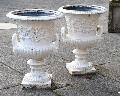 Lot 265 - A Pair of Victorian-Style Cast Iron Campana...