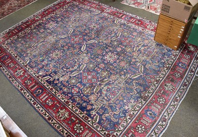 Lot 1168 - A Tabriz Carpet, he steel blue field with...