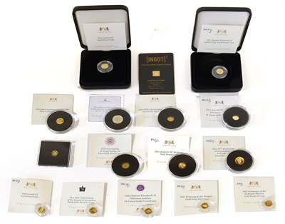 Lot 387 - Assorted Miniature Gold Coins and Ingots, 16...