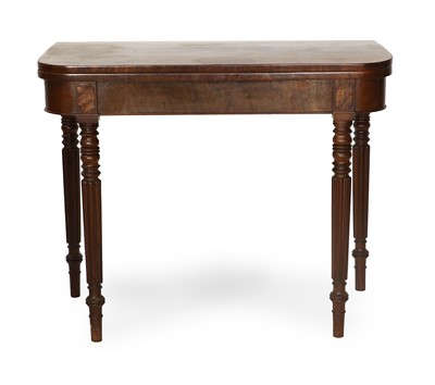 Lot 760 - A Mahogany D-Shape Foldover Card Table, in the...