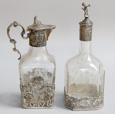 Lot 39 - Two German Silver-Mounted Engraved-Glass...