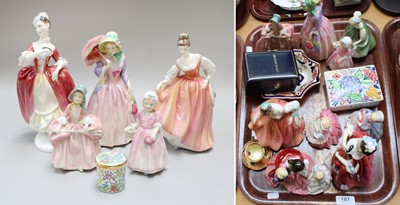 Lot 187 - Nine Royal Doulton Porcelain Figures,...